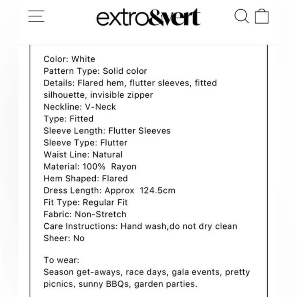 NWT Size XL - Extro&Vert Ada Flutter-Sleeve Broderie Midi Dress (NWT US$ 123) - Picture 7 of 16